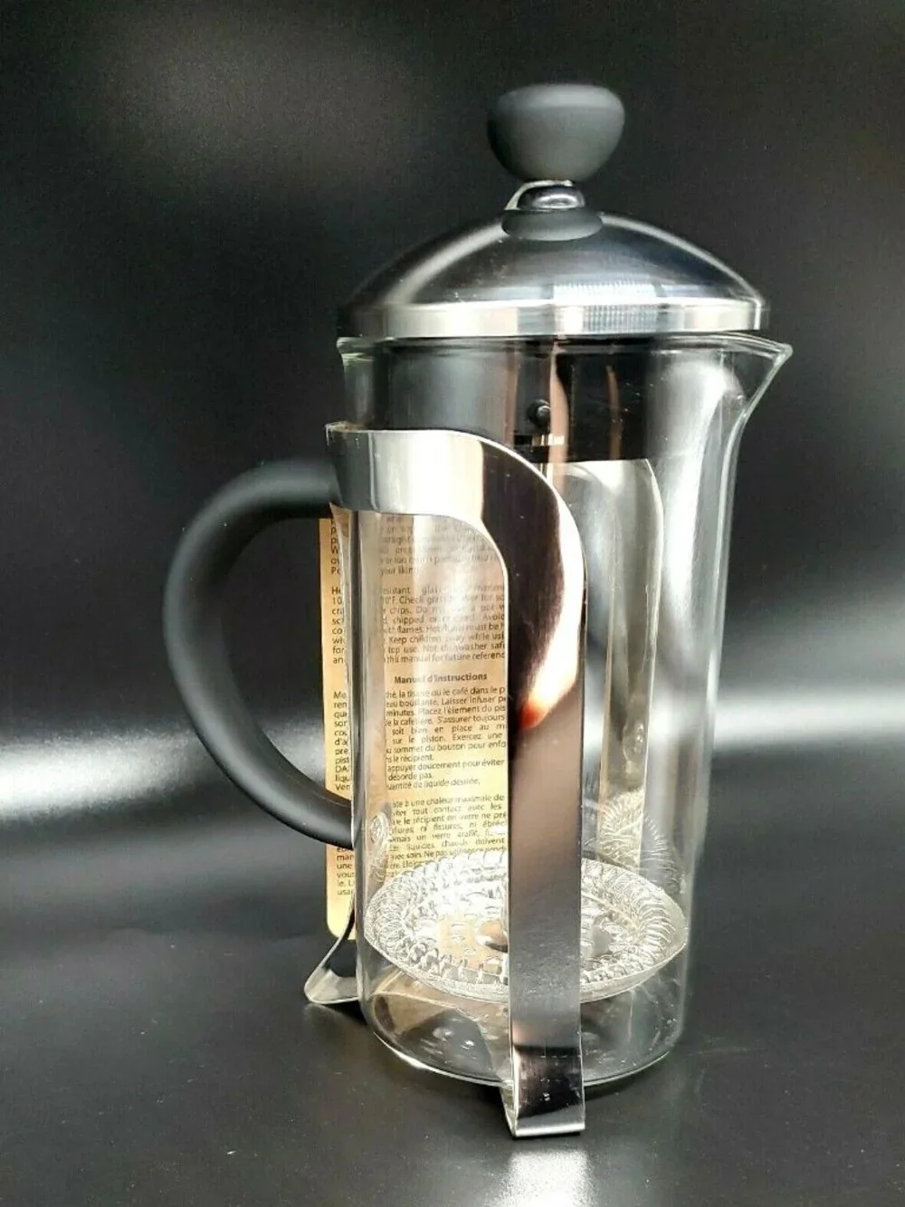 BRANDANI Coffee Tea French Press Stainless Steel Glass 100% Italian Style